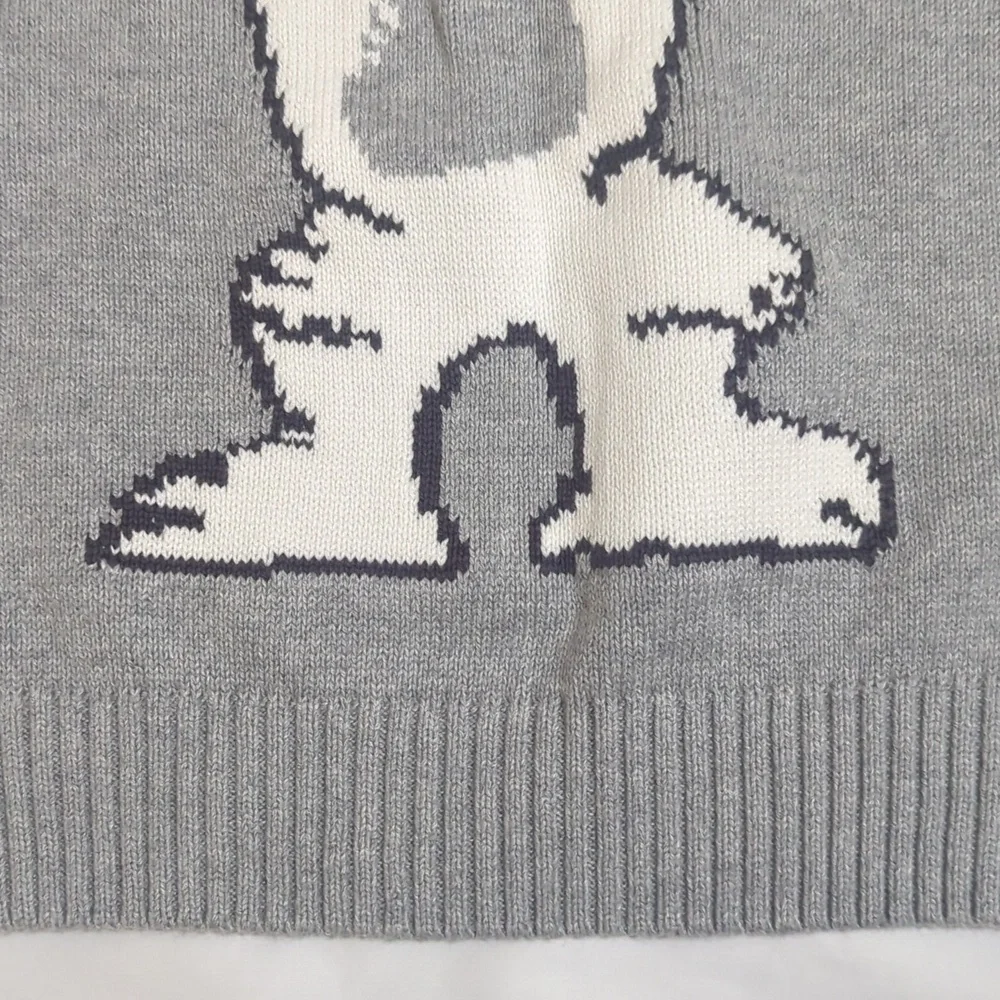 Gymboree Yeti Abominable Snowman Boy's Pullover Sweater, Color Grey/White Sz M